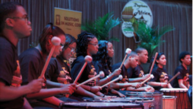 Students performing at Willie Stewart’s Rhythm Of Africa concert