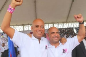 President Michel Martelly (left), Laurent Lamothe (Right)   