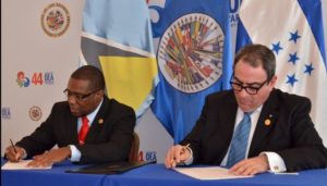 Honduras and Saint Lucia Sign Agreement to Establish Diplomatic Relations Photo Credit: Oscar Rivet - Foreing Ministry of Paraguay 