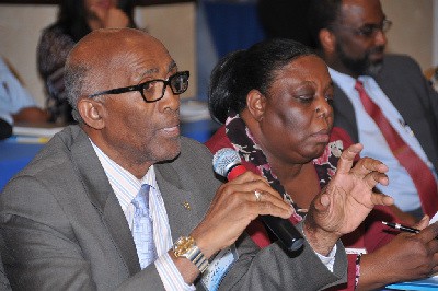 Earl Samuels, Assistant General Manager, Jamaica National Building Society (JNBS), makes a point during the recent two-day (Oct 6-7) Regional Housing Conference, organised by the Caribbean Association of Housing Finance Institutions (CASHFI). Mr. Samuels, who is also a former Managing Director, of the NHT, says the discourse on affordable housing continues to exclude low income earners.  