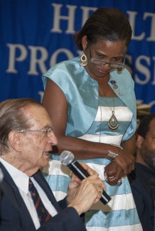 Edward Seaga and Johanna Lewin at The Olive Lewin Heritage Foundation launch May 2014.