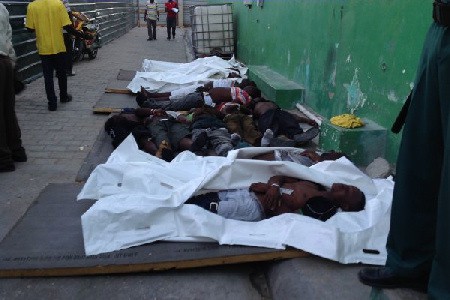 HCNN Haiti: 13 bodies on the floor of the general hospital following carnival accident