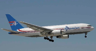 Amerijet B-767 aircraft final approach