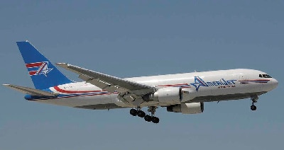 Amerijet B-767 aircraft shipping to the caribbean