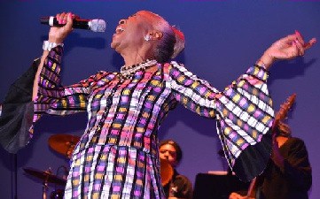 Myrna Hague belts out the opening number at Simply Myrna at the Miramar Cultural Center in Miramar, Florida on April 17, 2016 Photo Credit: Gail Zuker
