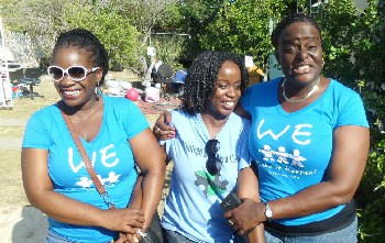 ALL SMILES: Lavern Smith, Human Resources Officer of VIP Attractions (left), Mrs. Adama Blagrove, Principal at Montego Bay Autism Center and Nicola Thompson, Deputy Director of Operations of VIP Attractions (left).