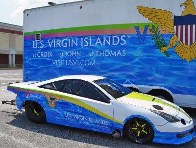 U.S. Virgin Islands branded car and trailer