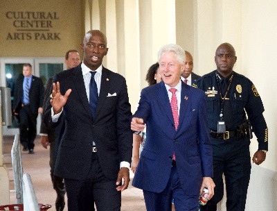 City of Miramar Mayor Wayne Messam and former President Bill Clinton  Photo Credit: Bill Reed