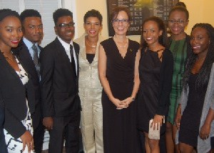 Senator Kamina Johnson-Smith, Ambassador Audrey Marks with Jamaican Youth from Howard University