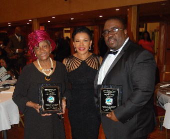 Jamaica’s Ambassador to the US, her excellency Audrey Marks, shares the spotlight with former New York Councilwoman, Dr. Una Clarke, and vice president of the New Jersey-based Help Jamaica Medical Mission, Dr. Robert Clarke, after they received their “Trailblazer Award” at the Jamaica Diaspora Northeast USA inaugural Trailblazer Award ceremony (Photo by Derrick Scott)