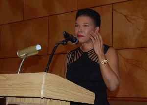 Jamaica’s Ambassador to the United States, Her Excellency Audrey Marks delivers the keynote address at the inaugural Jamaica Diaspora Northeast Trailblazer Awards at the Rosedale Village in Queens, NY, Sat. Oct. 29