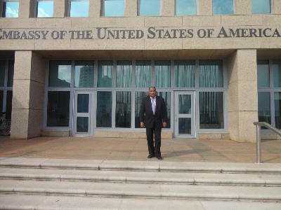 Wesley Kirton leaving in US Embassy in Havana during a recent visit to Cuba.