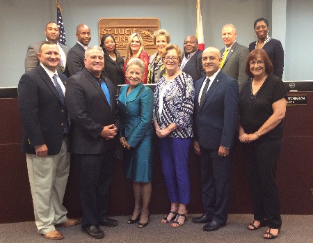 Bahamas Minister of Transport and Aviation, the Honorable Glenys Hanna-Martin (center) with St. Lucie County Officials