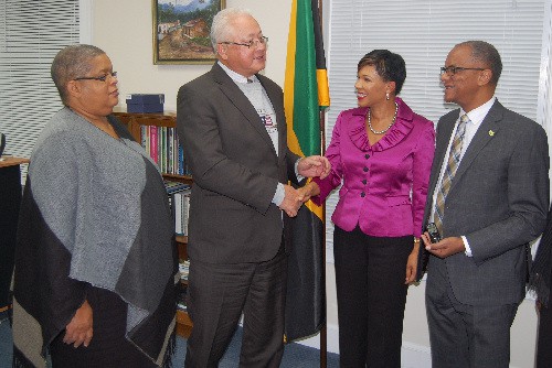 Carol Palmer, Delroy Chuck, Audrey Marks, Vivian Gordon discussing U.S. To Assist Jamaica With Introduction Of Plea Bargaining