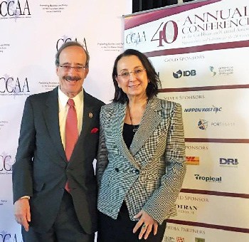 Congressman Eliot L. Engel and Karolin Troubetzkoy in Miami on Tourism Key To US-Caribbean Interests