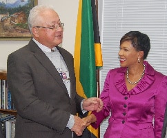 Delroy Chuck and Audrey Marks discussing U.S. To Assist Jamaica With Introduction Of Plea Bargaining