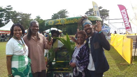 Sharon Parris-Chambers, Dr Danovan Whyte, Dr Diane Robertson and Honzanna, founder Anti-Aging Ganja Juice Club on wheels. 