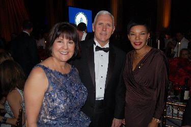 U.S. Vice President Elect Mike Pence (center) Karen Pence (Left) Jamaica's Ambassador Hon. Audrey Marks