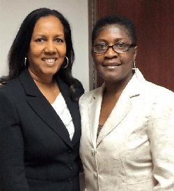 Miramar Commissioner Yvette Colbourne gets support from Lauderdale Lakes Mayor Hazelle Rogers