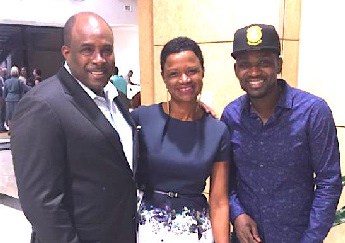 Groovin' In The Park executives Chris Roberts & Joan Lewis with dancehall superstar Busy Signal on a recent trip to Jamaica