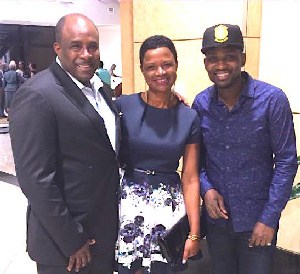 Groovin' In The Park executives Chris Roberts & Joan Lewis with dancehall superstar Busy Signal on a recent trip to Jamaica 