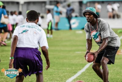 Sam Madison at the Dan Marino and Friends youth clinic in The Bahamas