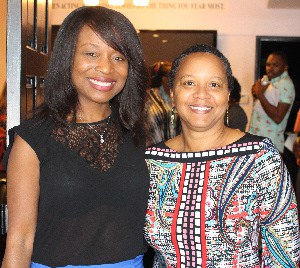 Judith Falloon-Reid (r) with Nne Ebong as Jamaican films win top awards at Caribbean film festival in Hollywood