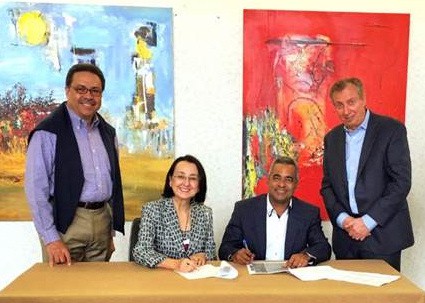 Dominican Republic hotelier Simón B. Suárez; CHTA President Karolin Troubetzkoy; Joel Santos, President of ASONAHORES; and CHTA Director General Frank Comito at last month's MOU signing.