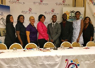 Organizers and sponsors of the First Bahamas Fashion Week, from left to right are: Loretta Francis, Monique Haley, Melissa Major, Carla Stuart, Joe Stubbs, Cardell McClam, Ashley Hamilton and Kosha Johnson