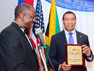Don James with Hon. Andrew Holness, Jamaica’s PM encourages Diaspora to be voice for nation’s development