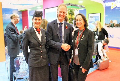 Karolin Troubetzkoy and Marc James of British Airways Supports Caribbean Tourism Recovery Fund