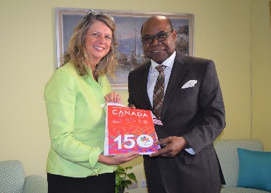 Canadian High Commissioner to Jamaica, Her Excellency Laurie Peters and Jamaica's Tourism Minister Edmund Bartlett