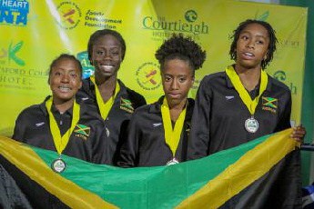 Jamaican Girls Eaton, Johnson, Banks and Anderson Sweep Sprint Freestyle Relay Titles