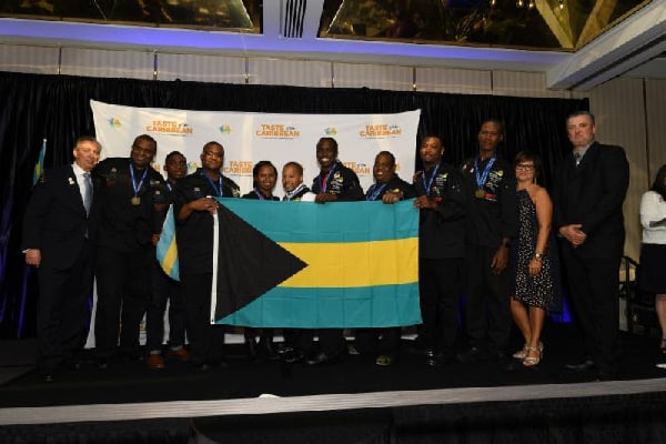 A victorious Bahamas contingent at this year's Taste of the Caribbean.