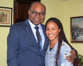 Jamaican Track Star Brianna Williams Congratulated by Tourism Minister Edmund Bartlett