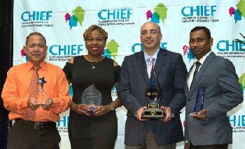 Harold Rasjmin, Stacy Cox, Neil Kolton and Nandana Kandabadage at CHIEF's Industry Awards in Miami.