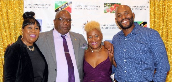 Dr. Harris with guests at St Kitts and Nevis 35th Independence Anniversary Cocktail Reception in New York