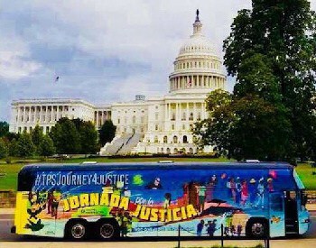 Miami Leaders Welcome the “Journey for Justice” National TPS Tour Bus