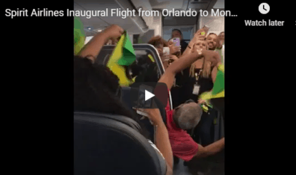 Spirit Airlines Inaugural Flight from Orlando to Montego Bay, Jamaica