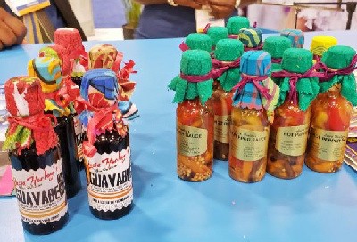 A sampling of Virgin Islands products featured at Seatrade.