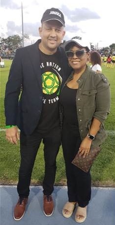 Jamaica’s Consul General Oliver Mair Camile Glenister, Deputy Director of Tourism, Marketing at the Jamaica Tourist Board (JTB) during the Reggae Girlz World Cup Send-Off in South Florida