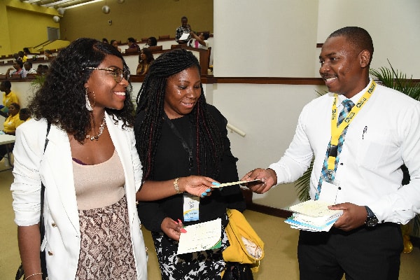 Phillip Lindsay, operations officer ISupportJamaica.com, at The Jamaica National Group engages members of the Diaspora with information about IsupportJamaica.com