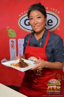 Chef Ji Cha at 9th Annual Grace Jamaican Jerk Festival in NY
