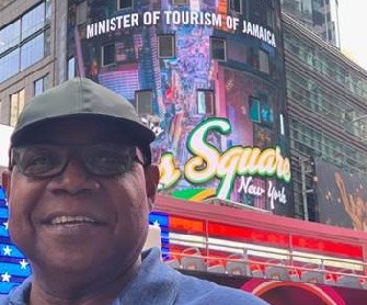 Times Square NYC Welcomes Jamaica's Minister of Tourism, Hon Edmund Bartlett