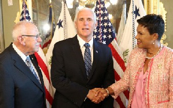 Vice President Pence Lauds Jamaica’s Prime Minister Holness with Ambassadors Marks and Tapia