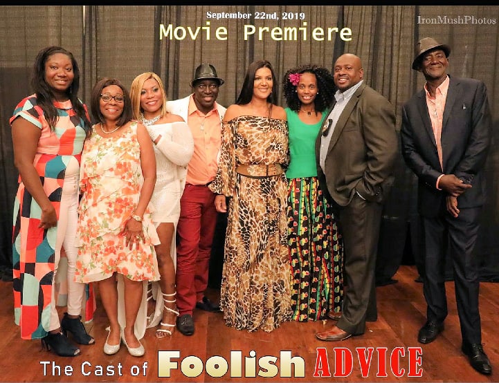 The cast of Foolish Advice. From left: Zaina Whyte, Shirley Petersen, Sharon Cain, Stavan Whyte, Sandra Chin, Belinda Bartley, Dave Gordon and Eric Whyte to debut in South Florida