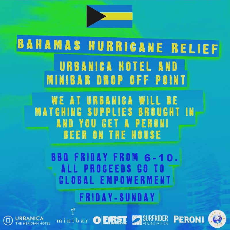 Bahamas Hurricane Relief BBQ at Urbanica's Meridian Hotel 