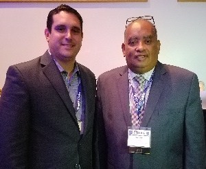 Javier Correoso Uber’s public affairs manager with GACC president Wesley at Florida International Trade Conference & Expo (FITCE 2019)