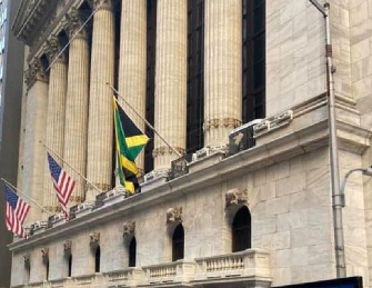 Jamaican Flag Flown at the New York Stock Exchange Building