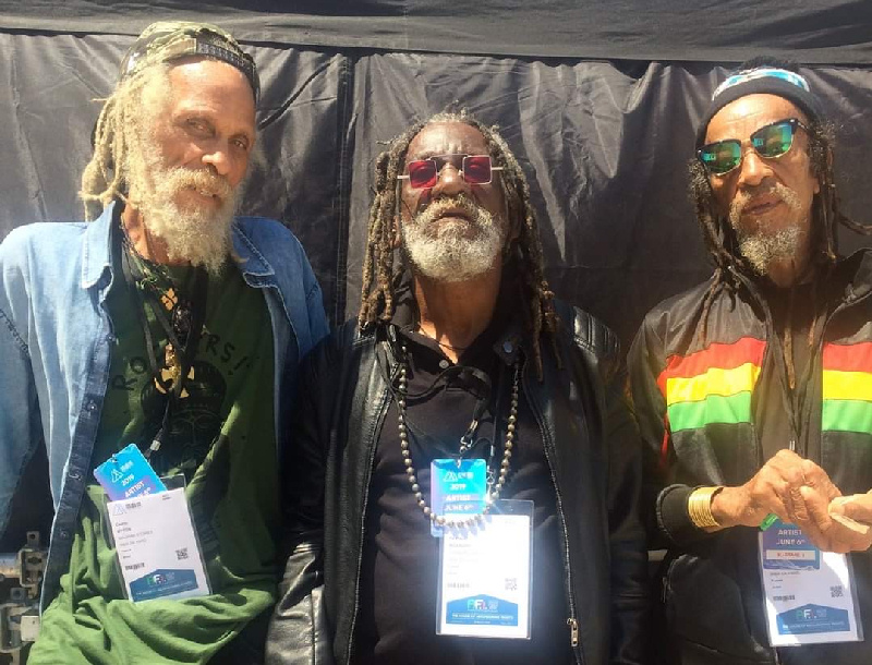 Cedric Myton, Winston McAnuff and Kiddus I at the premiere of Inna de Yard: The Soul of Jamaica, in Midem, France.